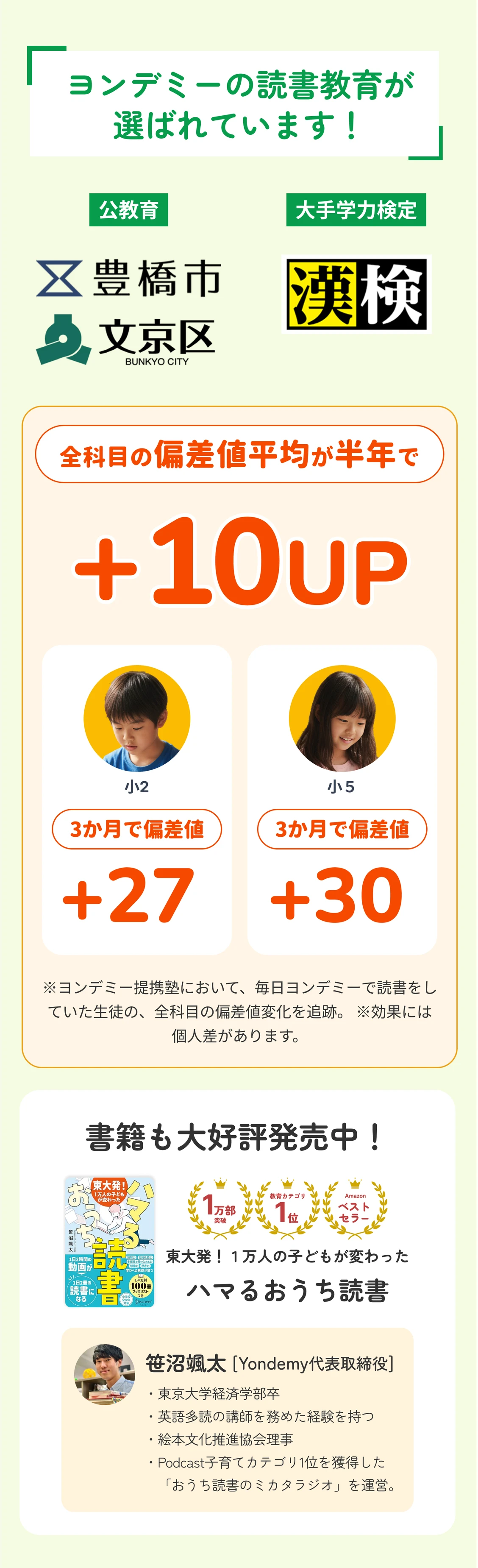 ヨンデミーの読書教育が選ばれています！